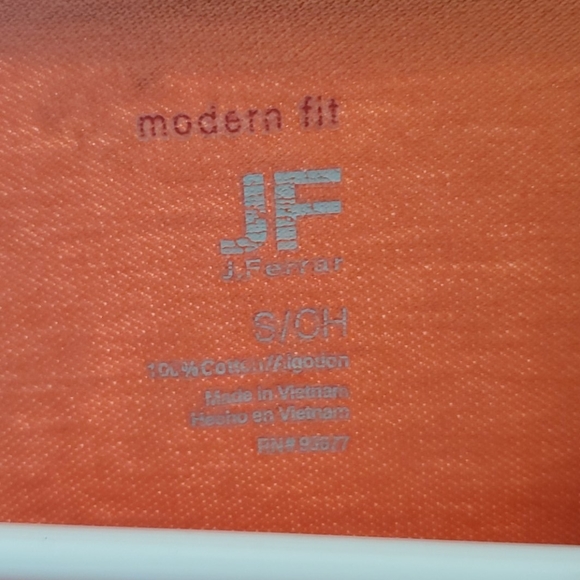 J. Ferrar Mens  orange modern fit  polo shirt - Picture 3 of 4